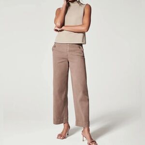 SPANX Wide Leg Pants in Taupe Brown